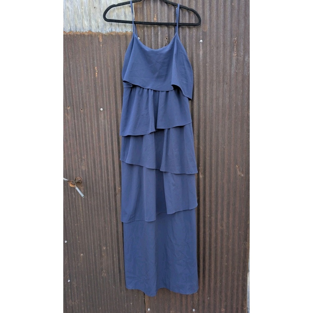 Old Navy Tiered Maxi Dress Women Small Navy Fairy Flowy Romantic‎ Minimalist